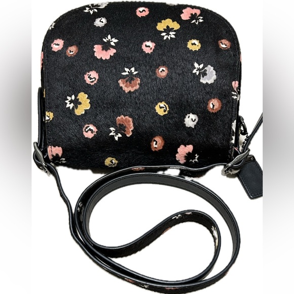 COACH 1941 Saddle Bag 23 Hair-On Calf Leather in Floral Print Crossbody - Picture 9 of 16